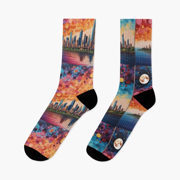 Item preview, Harbouring Dreams Twilight Hues over Urban Reflections designed and sold by ArtComixHaven.