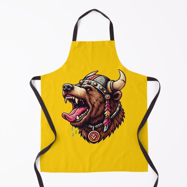 Item preview, VIKING BEAR HEAD - #FFCC00 designed and sold by Marlon Oseguera.