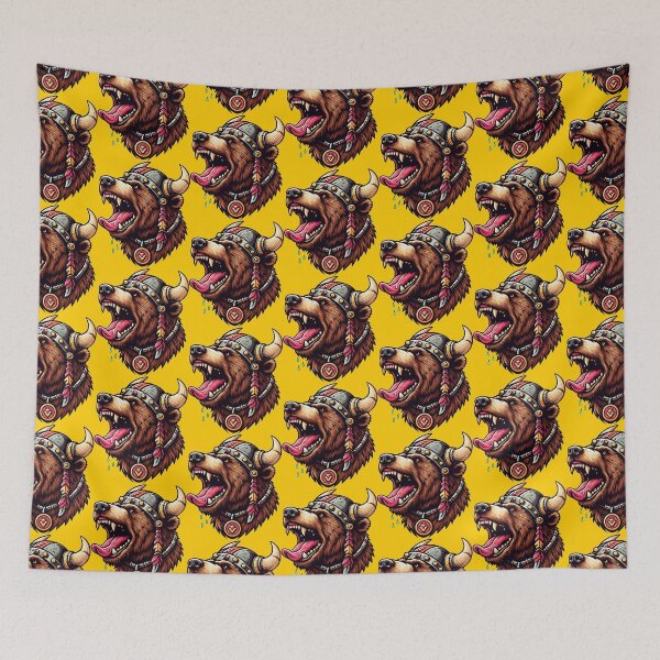 Item preview, VIKING BEAR HEAD - #FFCC00 designed and sold by Marlon Oseguera.