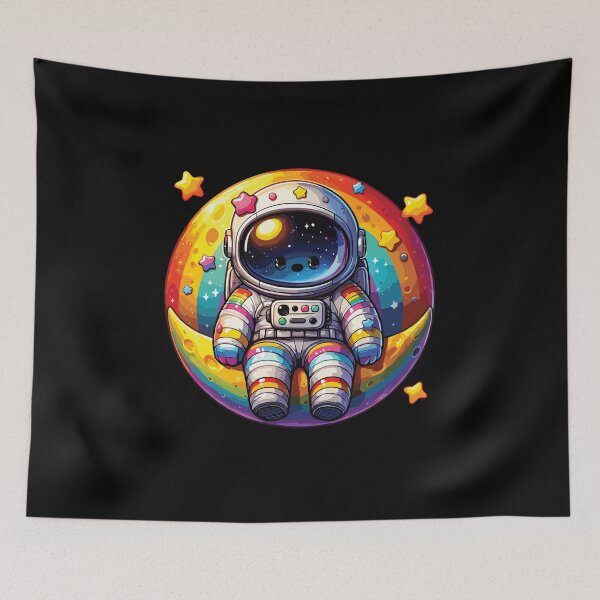 Item preview, mini astronaut sits on the moon designed and sold by Inspire-DuDe.