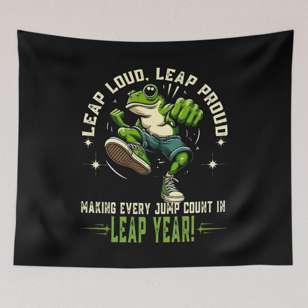 Item preview, Leap Year Birthday Cute Leaping Jumping Frog designed and sold by JessArty ⭐⭐⭐⭐⭐.