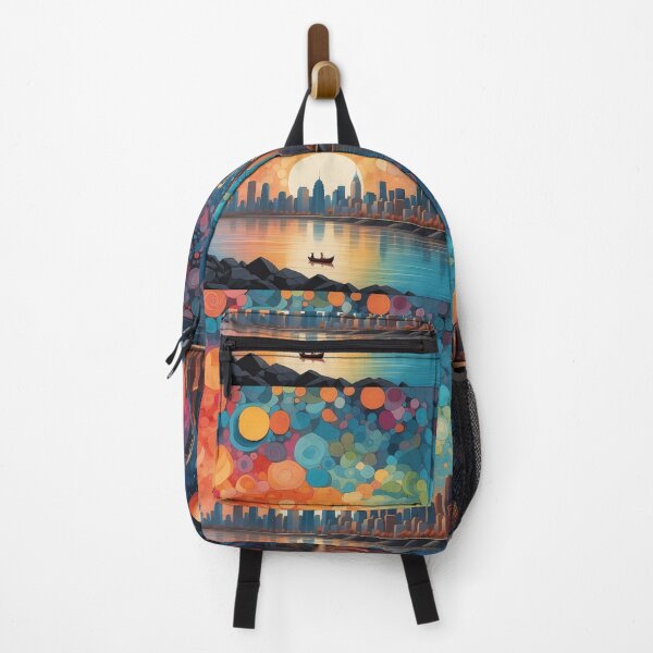 Item preview, Sunset Serenade: Cityscape Bathed in Cosmic Hues designed and sold by ArtComixHaven.