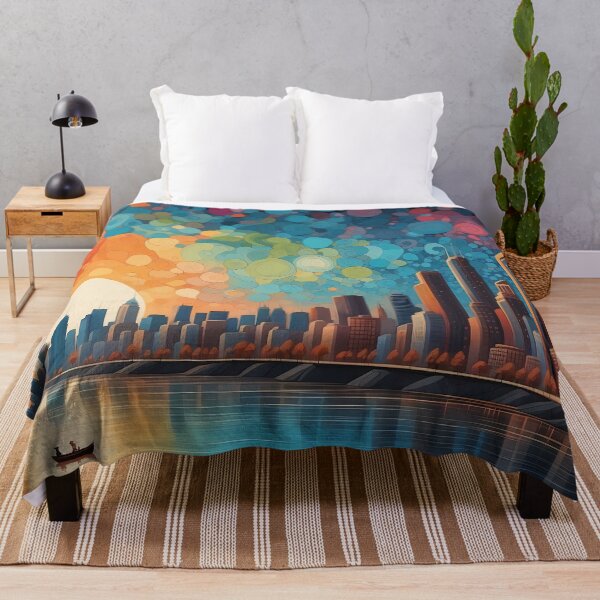 Item preview, Sunset Serenade: Cityscape Bathed in Cosmic Hues designed and sold by ArtComixHaven.