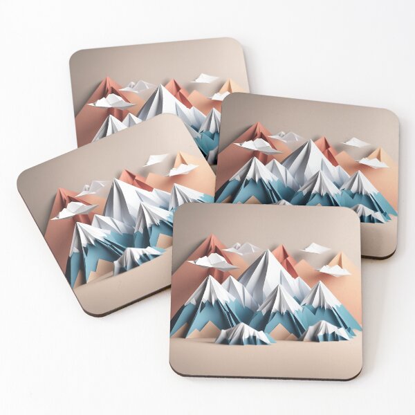 Item preview, Origami Art - Majestic Peaks: Snow-Capped Mountains in Tranquil Splendour designed and sold by ArtfulFolds.