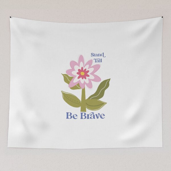 Item preview, Be Brave Pink Floral, Modern Floral Affirmation ©Terri Conrad Designs designed and sold by Terri Conrad.