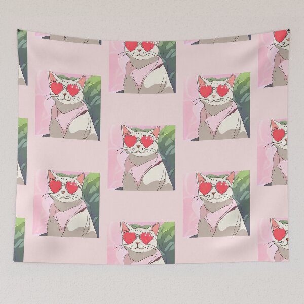 Item preview, Cat with heart shaped sunglasses designed and sold by Berenicelee23.