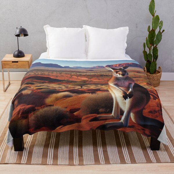Item preview, Outback Odyssey - Kangaroo's Athletic Journey Across Arid Plains designed and sold by ProgressMagnet.