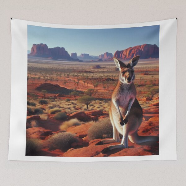 Item preview, Outback Odyssey - Kangaroo's Athletic Journey Across Arid Plains designed and sold by ProgressMagnet.
