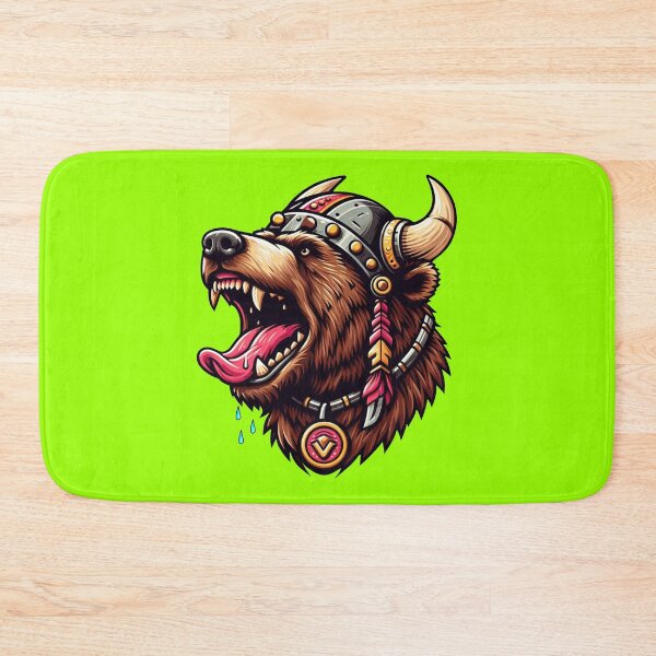 Item preview, VIKING BEAR HEAD -#99FF00 designed and sold by Marlon Oseguera.