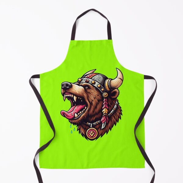 Item preview, VIKING BEAR HEAD -#99FF00 designed and sold by Marlon Oseguera.
