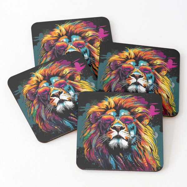 Item preview, Pop art of Rainbow Lion with Sunglasses designed and sold by archiesacres.