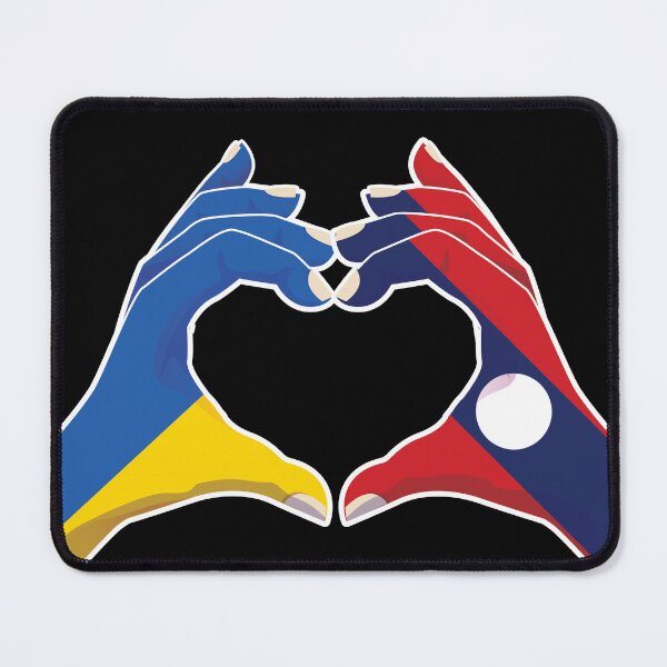 Item preview, Laos Laotian Ukraine Ukrainian Love Heart Peace designed and sold by FlagX.