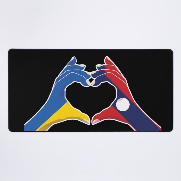 Item preview, Laos Laotian Ukraine Ukrainian Love Heart Peace designed and sold by FlagX.