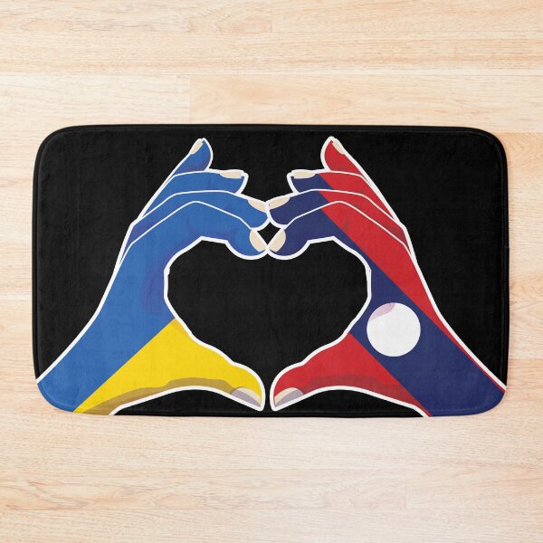 Item preview, Laos Laotian Ukraine Ukrainian Love Heart Peace designed and sold by FlagX.