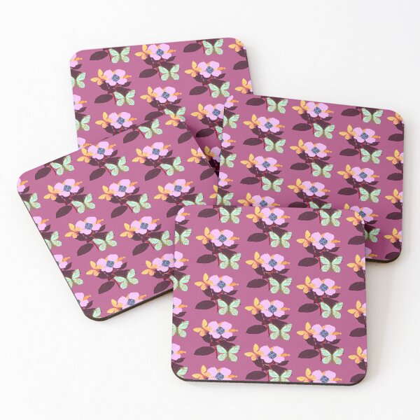Item preview, Floral blooms with butterflies pattern. designed and sold by Meteryards.