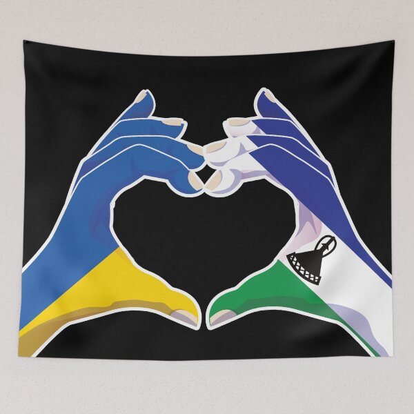 Item preview, Lesotho Lesothan Ukraine Ukrainian Love Heart Peace designed and sold by FlagX.
