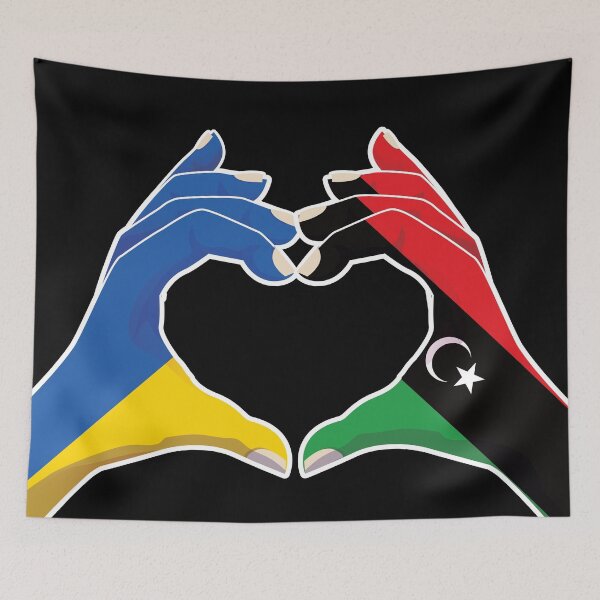 Item preview, Libya Libyan Ukraine Ukrainian Love Heart Peace designed and sold by FlagX.