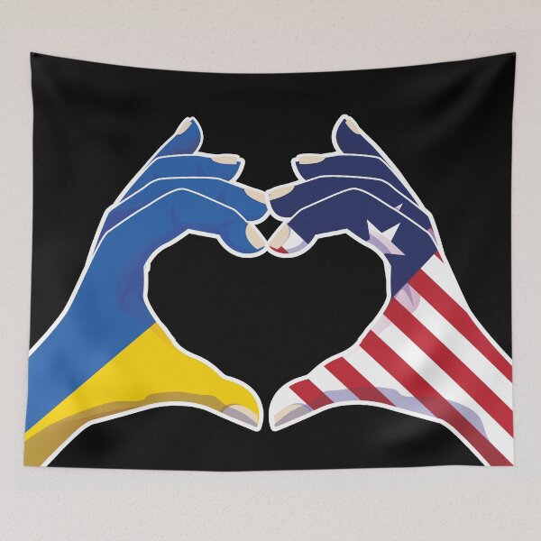 Item preview, Liberia Liberian Ukraine Ukrainian Love Heart Peace designed and sold by FlagX.