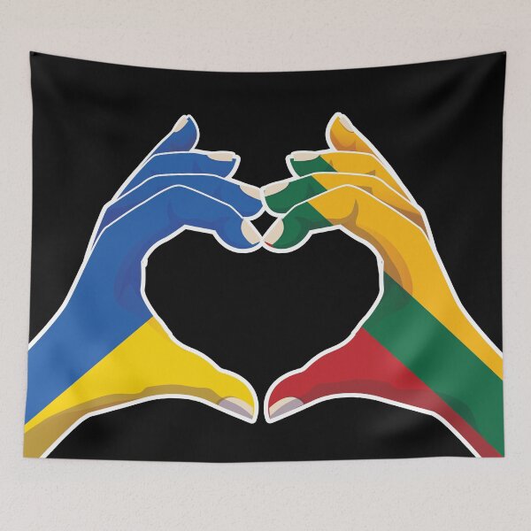 Item preview, Lithuania Lithuanian Ukraine Ukrainian Love Heart Peace designed and sold by FlagX.