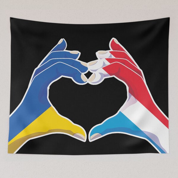 Item preview, Luxembourg Luxemburg Luxembourgian Luxemburgian Ukraine Ukrainian Love Heart Peace designed and sold by FlagX.