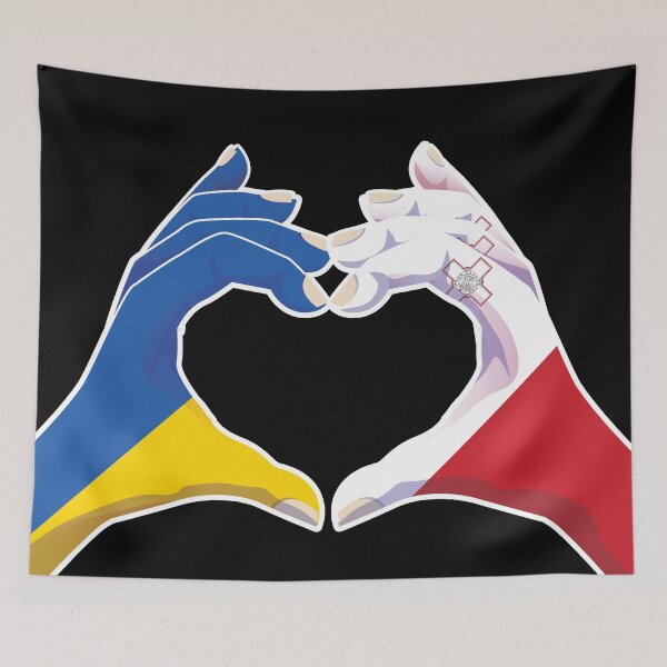 Item preview, Malta Maltese Ukraine Ukrainian Love Heart Peace designed and sold by FlagX.