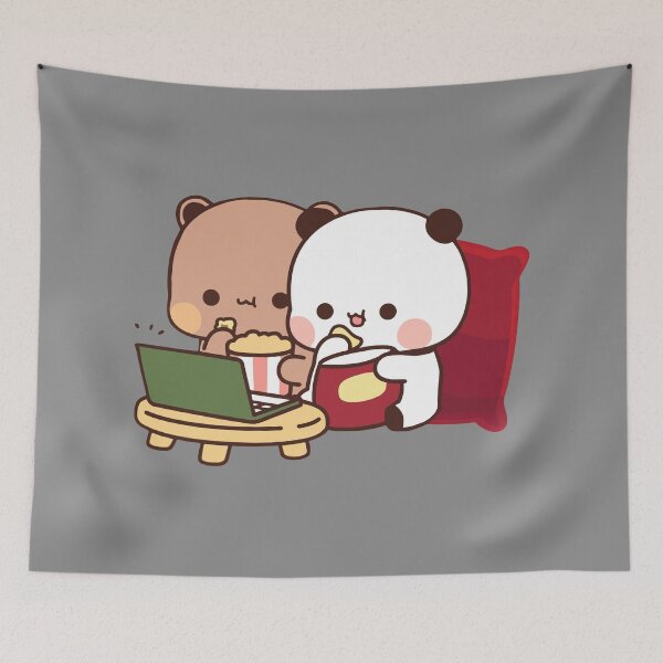 Item preview, DuDu Bear and BuBu Panda watching movie together designed and sold by Pandety.