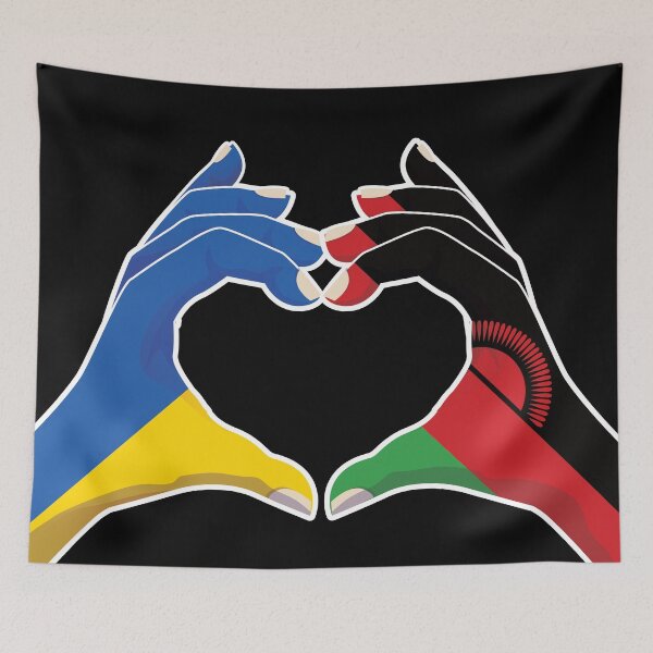 Item preview, Malawi Malavian Ukraine Ukrainian Love Heart Peace designed and sold by FlagX.