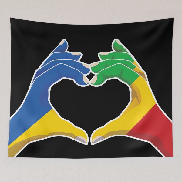 Item preview, Mali Malian Ukraine Ukrainian Love Heart Peace designed and sold by FlagX.