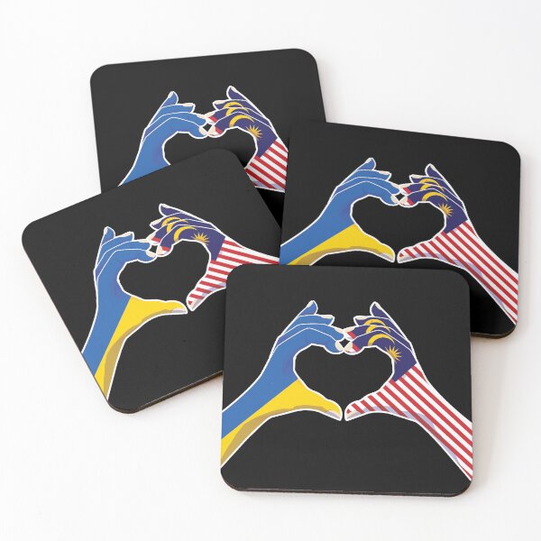 Item preview, Malaysia Malaysian Ukraine Ukrainian Love Heart Peace designed and sold by FlagX.
