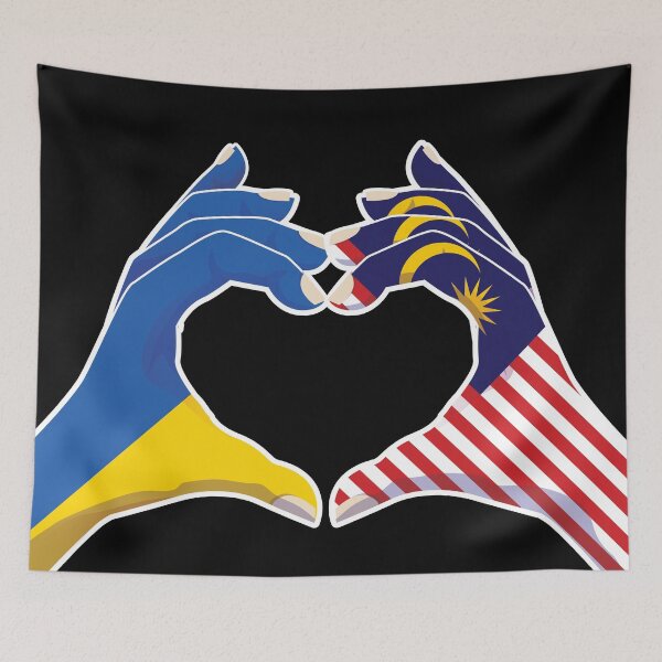 Item preview, Malaysia Malaysian Ukraine Ukrainian Love Heart Peace designed and sold by FlagX.