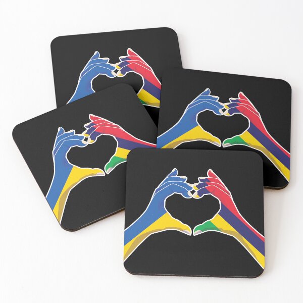 Item preview, Mauritius Mauritian Ukraine Ukrainian Love Heart Peace designed and sold by FlagX.