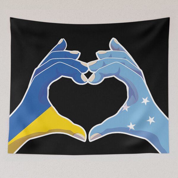 Item preview, Micronesia Micronesian Ukraine Ukrainian Love Heart Peace designed and sold by FlagX.
