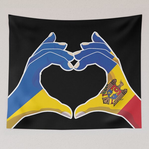 Item preview, Moldova Moldovan Ukraine Ukrainian Love Heart Peace designed and sold by FlagX.