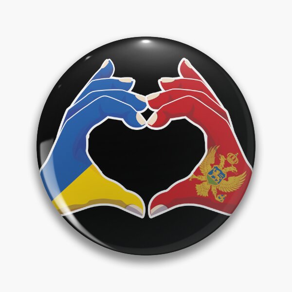 Item preview, Montenegro Montenegrin Ukraine Ukrainian Love Heart Peace designed and sold by FlagX.