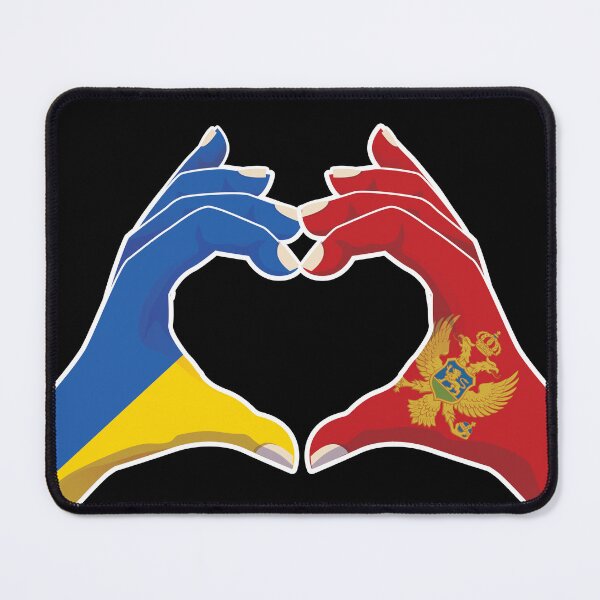 Item preview, Montenegro Montenegrin Ukraine Ukrainian Love Heart Peace designed and sold by FlagX.