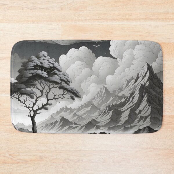 Item preview, Monochrome Majesty Serenity of Mountainous Grandeur" designed and sold by ArtComixHaven.