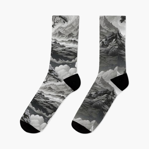 Item preview, Monochrome Majesty Serenity of Mountainous Grandeur" designed and sold by ArtComixHaven.