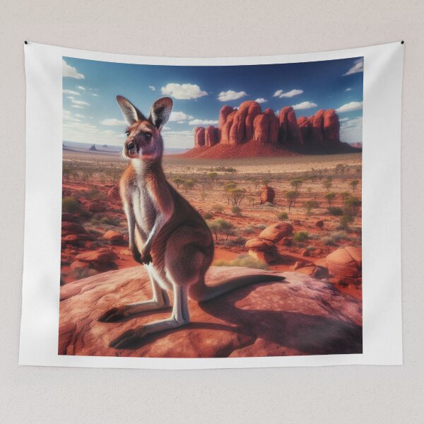 Item preview, Roo Resplendence - A Kangaroo's Graceful Stature in the Australian Outback designed and sold by ProgressMagnet.