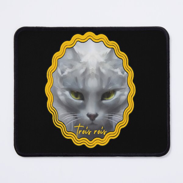 Item preview, Intense look of the cat as a gold frame sticker designed and sold by TroisRois.