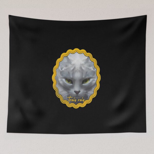 Item preview, Intense look of the cat as a gold frame sticker designed and sold by TroisRois.