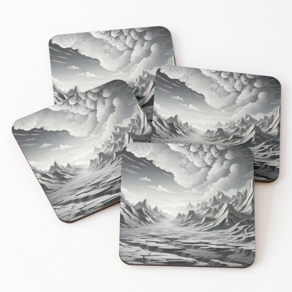 Item preview, Ethereal Peaks: Nature's Monochrome Symphony Unveiled designed and sold by ArtComixHaven.