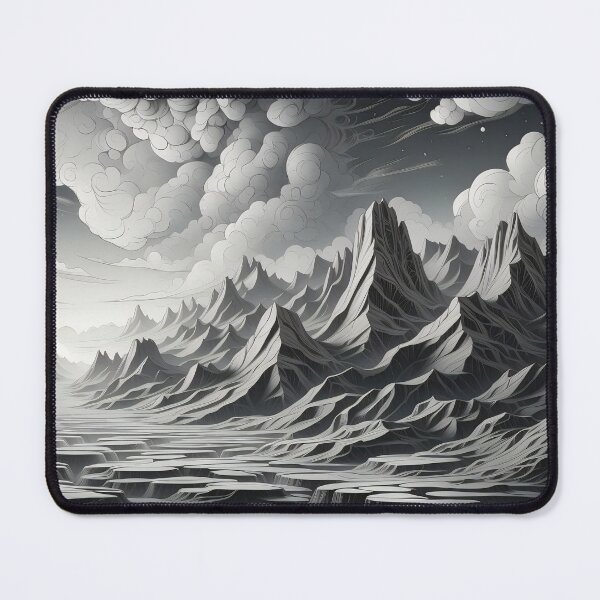 Item preview, Ethereal Peaks: Nature's Monochrome Symphony Unveiled designed and sold by ArtComixHaven.