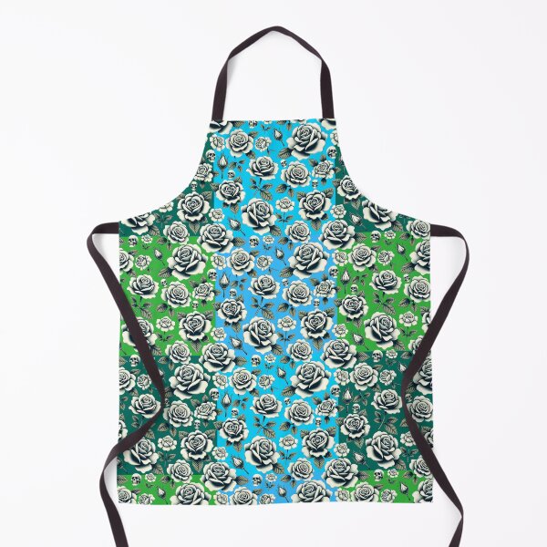 Item preview, Roses and skulls on blue & green designed and sold by LaserSister.com.