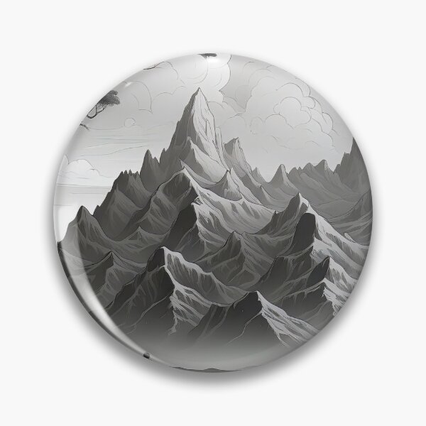 Item preview, Solitary Figure Amidst Monochrome Mountain Majesty designed and sold by ArtComixHaven.