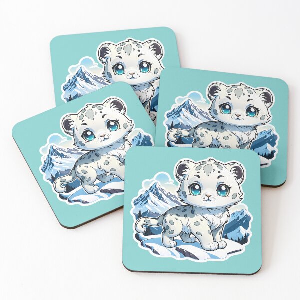 Item preview, Kawaii Snow Leopard Cub in the snow mountains  designed and sold by Irbisinthebox.