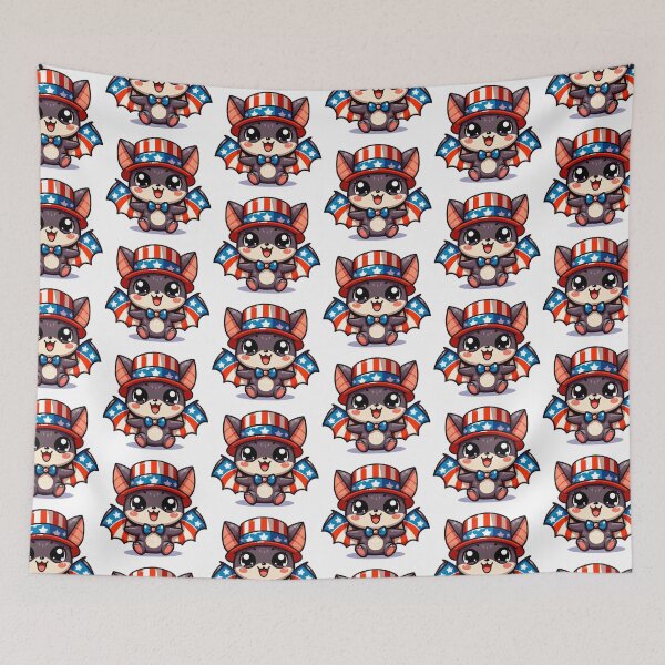 Item preview, Cute Uncle Sam Bat, Adorable Bat In American Flag Design designed and sold by SnuggleSafari.