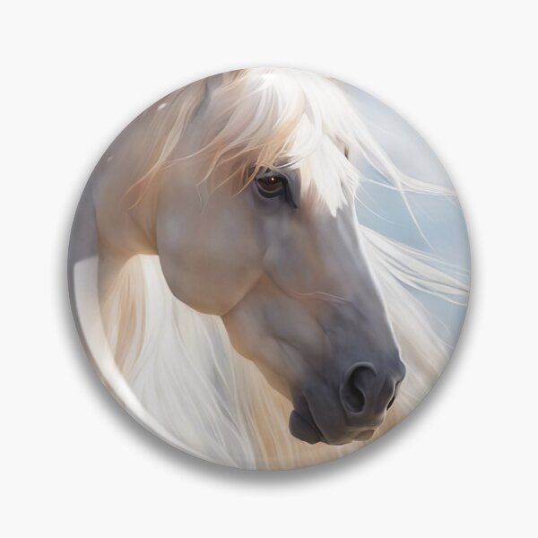 Item preview, White Stallion in Fall Foliage Long Flowing Mane designed and sold by Stephanie Laird.