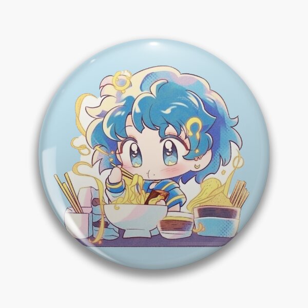 Aperçu de l'œuvre Fille aux cheveux bleus manga mangeant des ramen créée et vendue par letsvg.