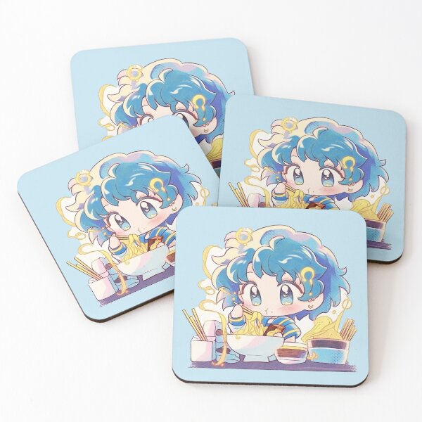 Item preview, Manga blue haired girl eating ramen designed and sold by letsvg.