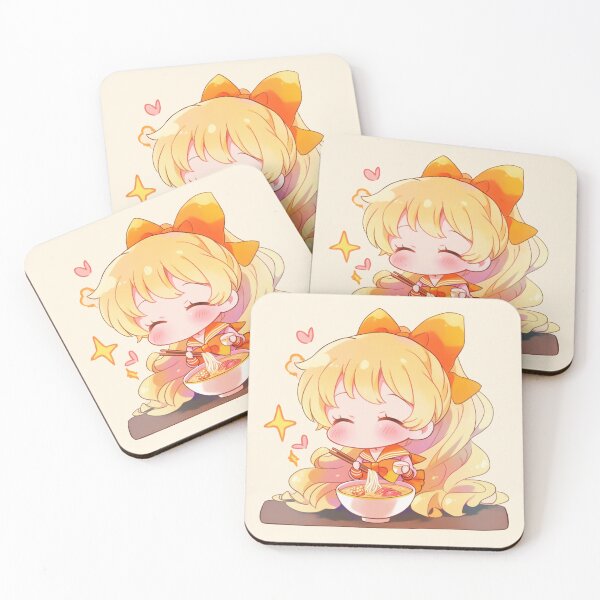 Item preview, Manga orange ribbon bow girl eating ramen designed and sold by letsvg.